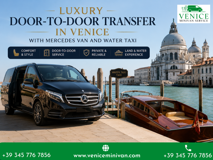 Luxury Door-to-Door Transfer in Venice with Mercedes Van and Water Taxi